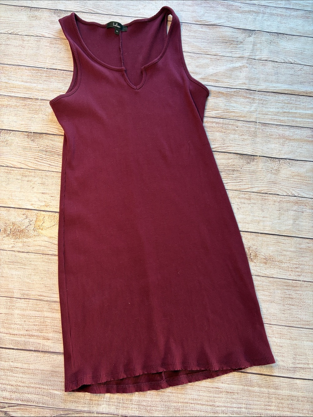 Lulus Burgundy Stretchy Sleeveless For Fitting Low V XL